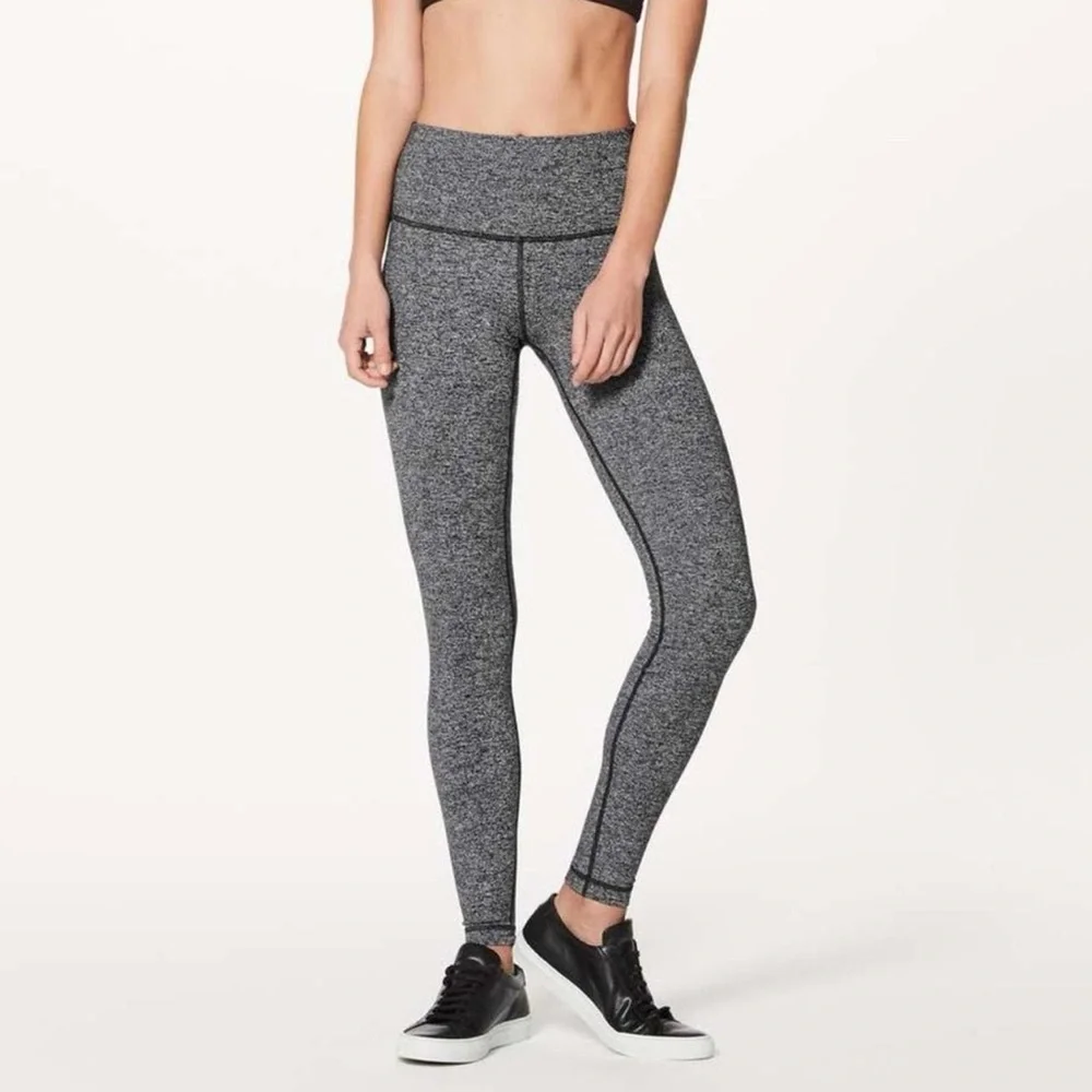 Lululemon Wunder Under Hi-Rise Legging, Heathered Black, Size 6